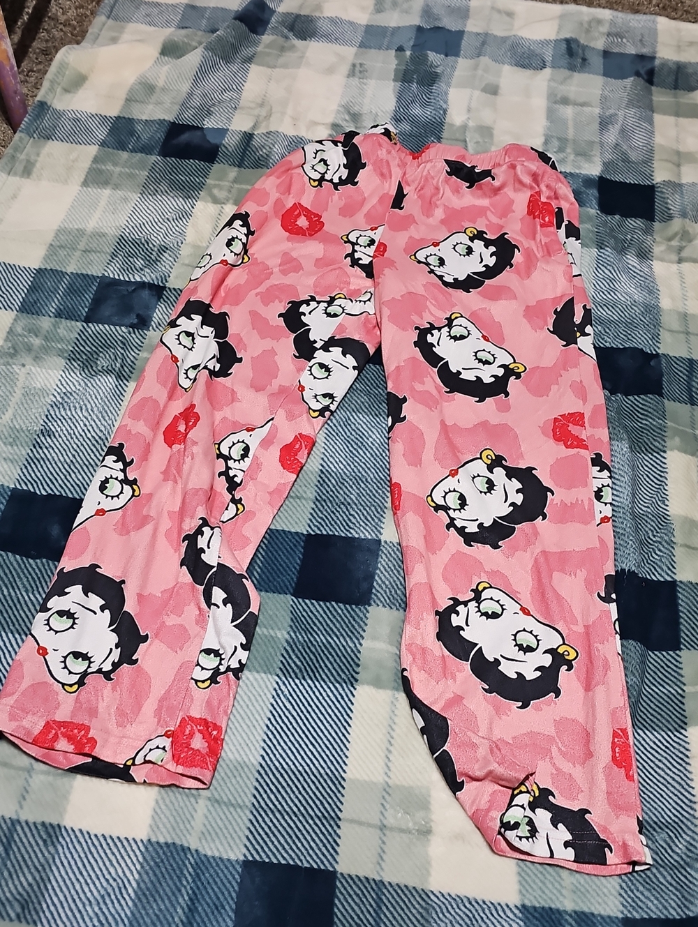 Betty Boop Pink Allover Face & Kiss Kids Pajama Pants